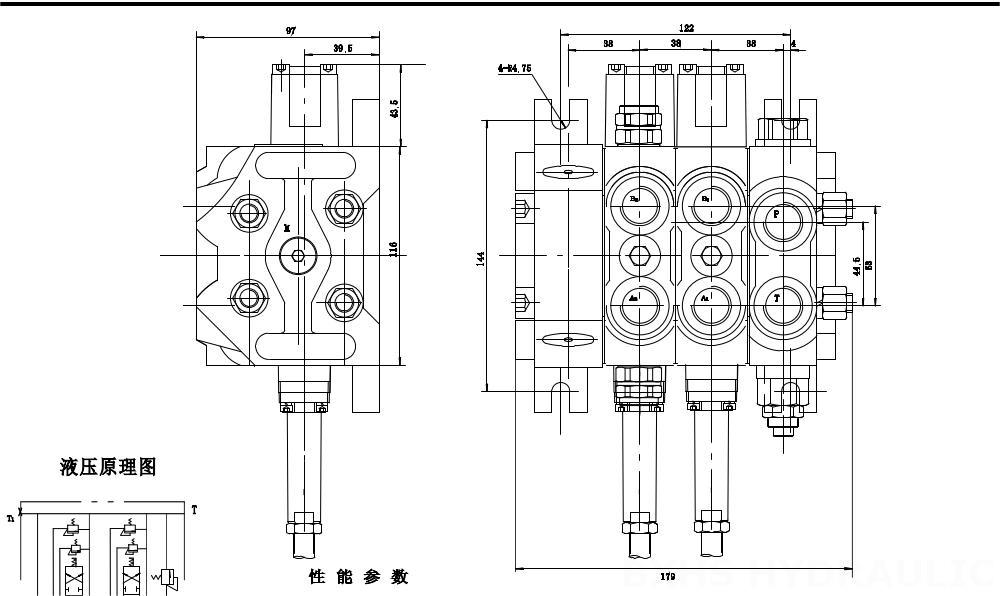Hydraulic Breaker Valve 3-Spool Hydraulic Valve | DCV60 Model | Factory Direct & Customizable drawing image