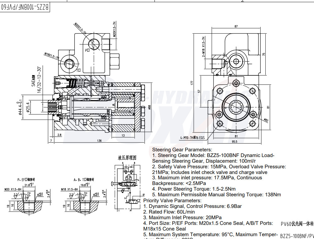 Distributors Wanted for 101S-5T-80-PV60 Hydraulic Steering Units drawing image