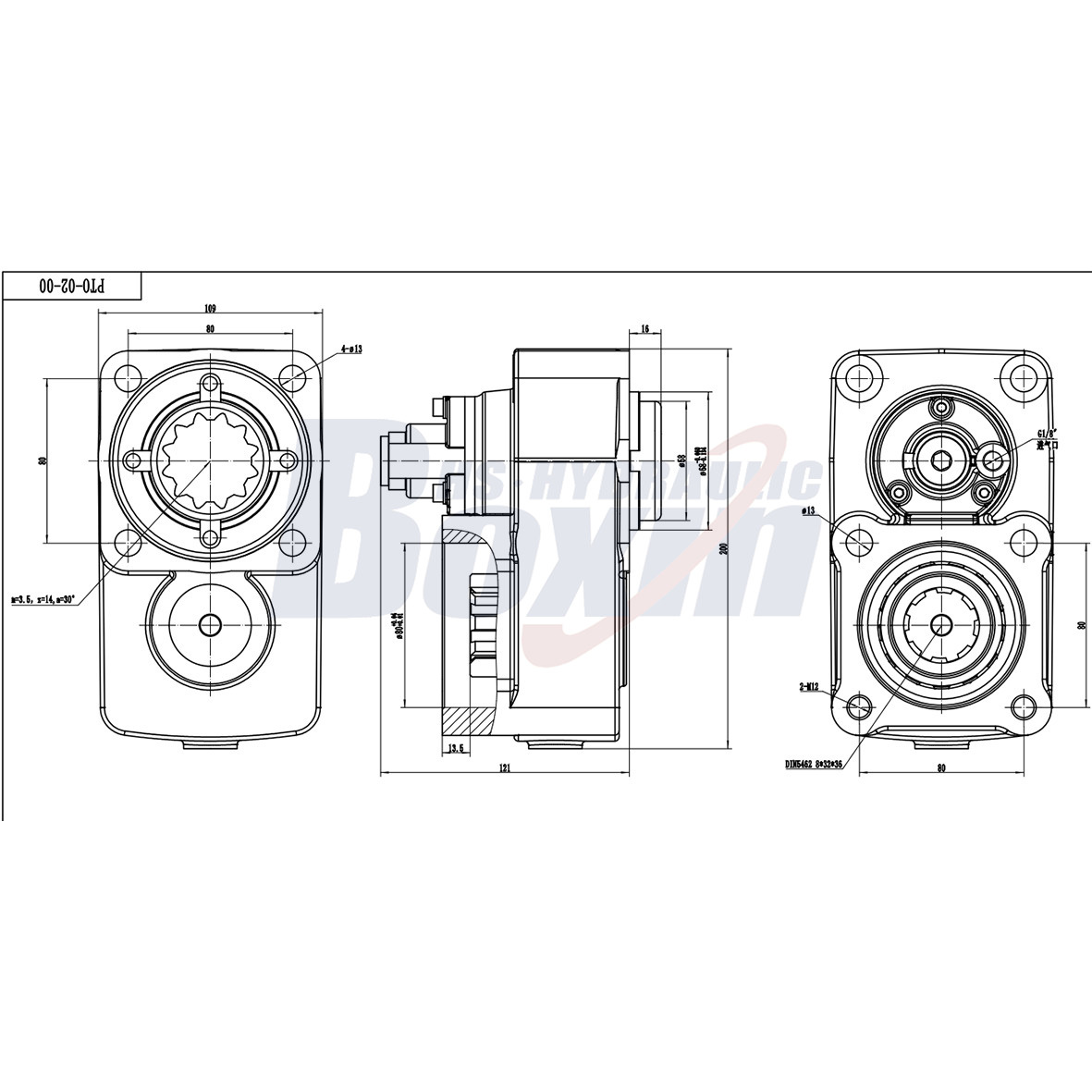 PTO-02 284Nm 1:1.2 Power Take Off drawing image