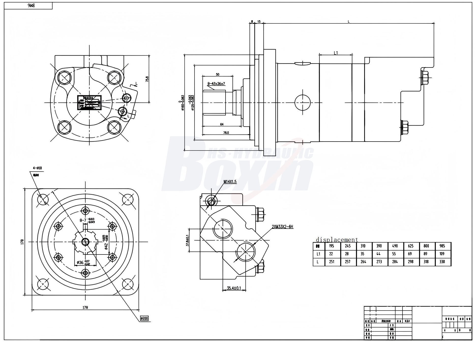 BM6_Cycloid Hydraulic Motor-2 245 cc/r 150 Lpm Hydraulic Motor drawing image