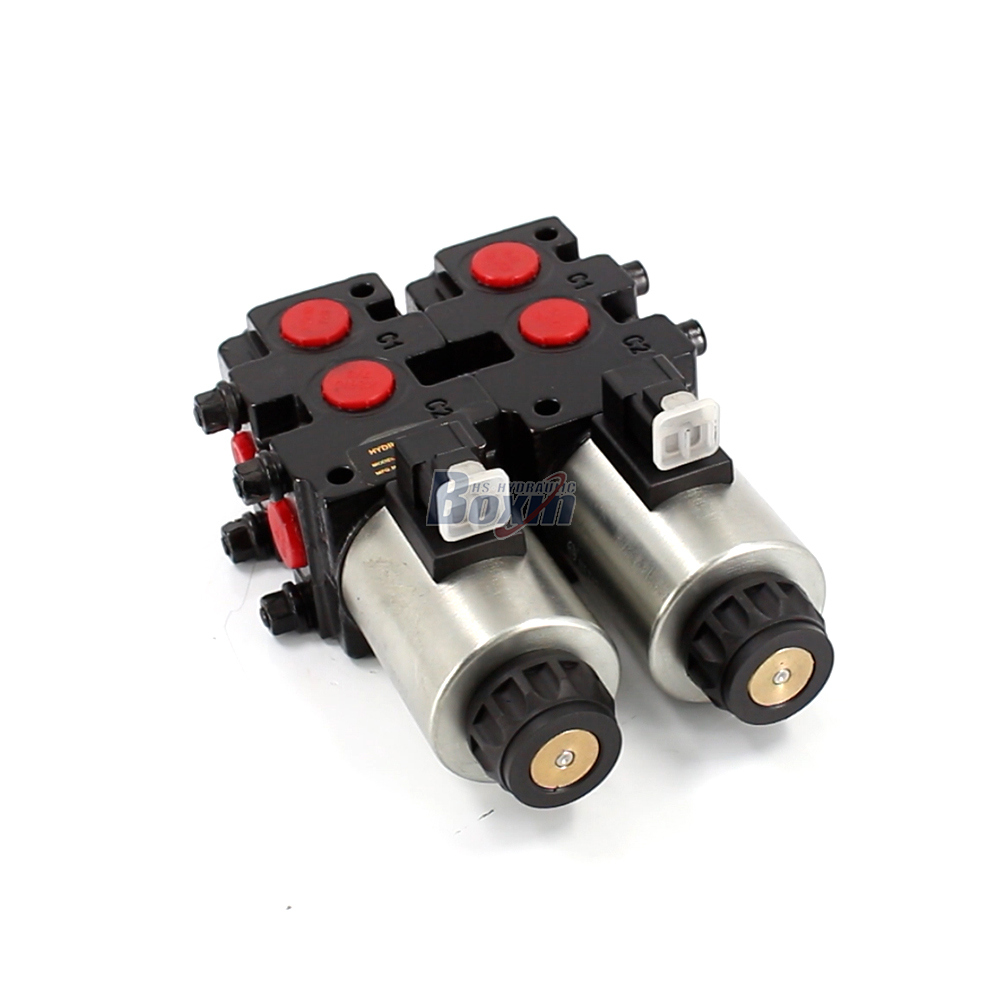 HSV09-2 Solenoid 2 Spool Flow Diverter Valve Boxinhuasheng HSV09-2 Solenoid 2 Spool Flow Diverter Valve