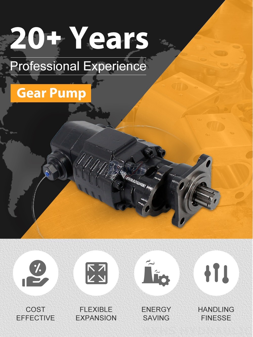 BF110A-ZF1 110 cc/rev 20 MPa (2900 psi) Hydraulic Gear Pump detailed image