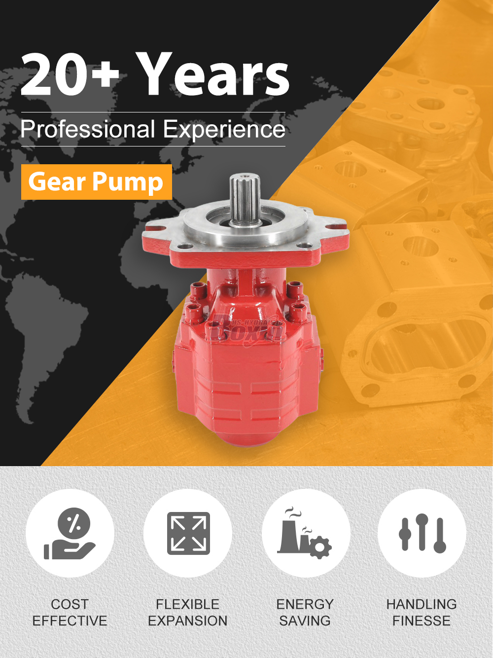 CBHS3100 100 cc/rev 20 MPa (2900 psi) Hydraulic Gear Pump detailed image