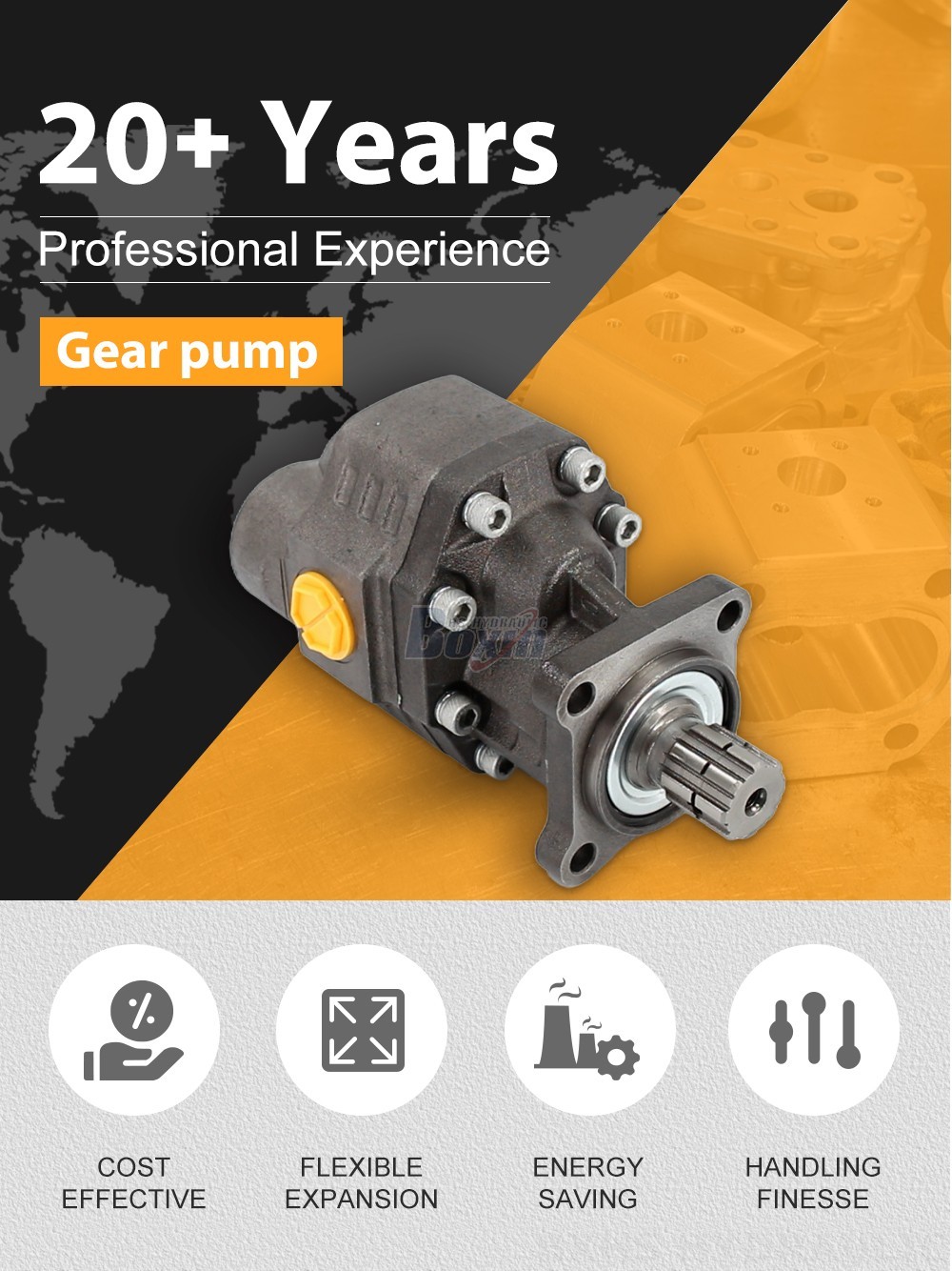 CBHW-ISO-100-Y 100 cc/rev 20 MPa (2900 psi) Hydraulic Gear Pump detailed image