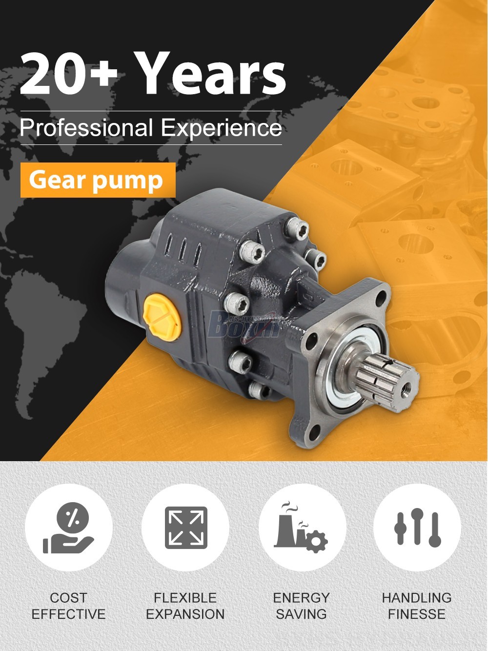 Precision Engineered 3190 psi Hydraulic Gear Pump for Machinery detailed image