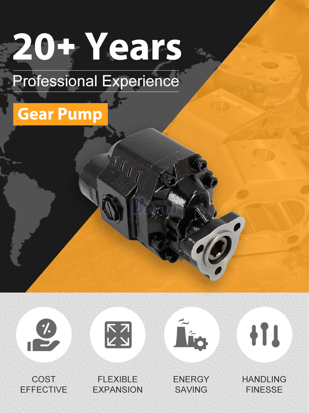 CBHW-UNI-80 80 cc/rev 25 MPa (3625 psi) Hydraulic Gear Pump detailed image
