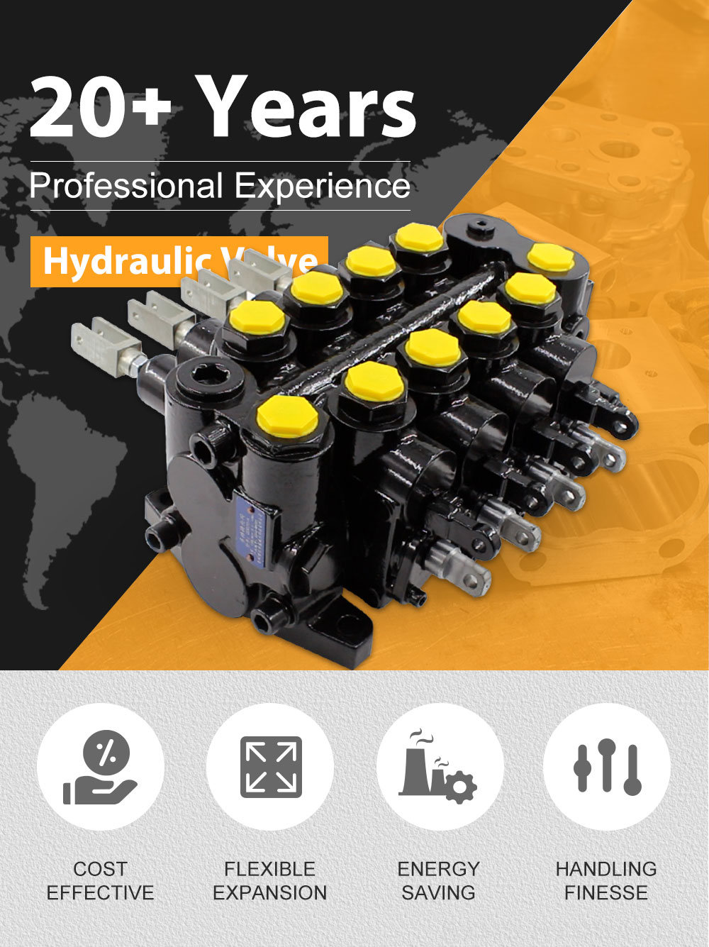 CDBF20 Manual 4 Spool Hydraulic Distributor detailed image