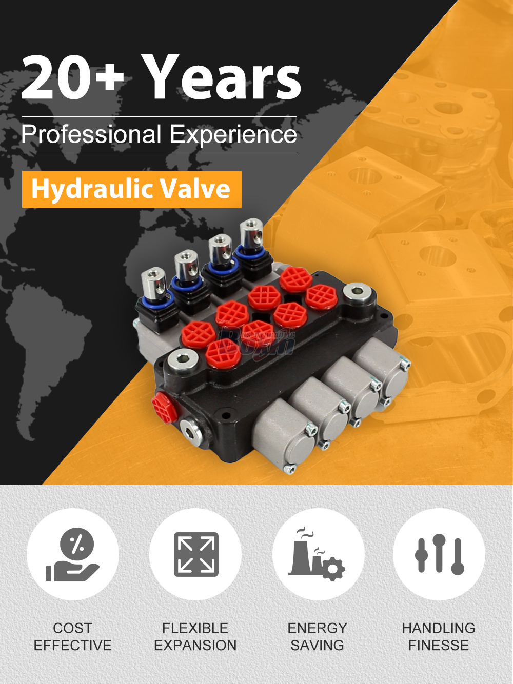 DCV20 Manual 4 Spool Monoblock Directional Valve detailed image