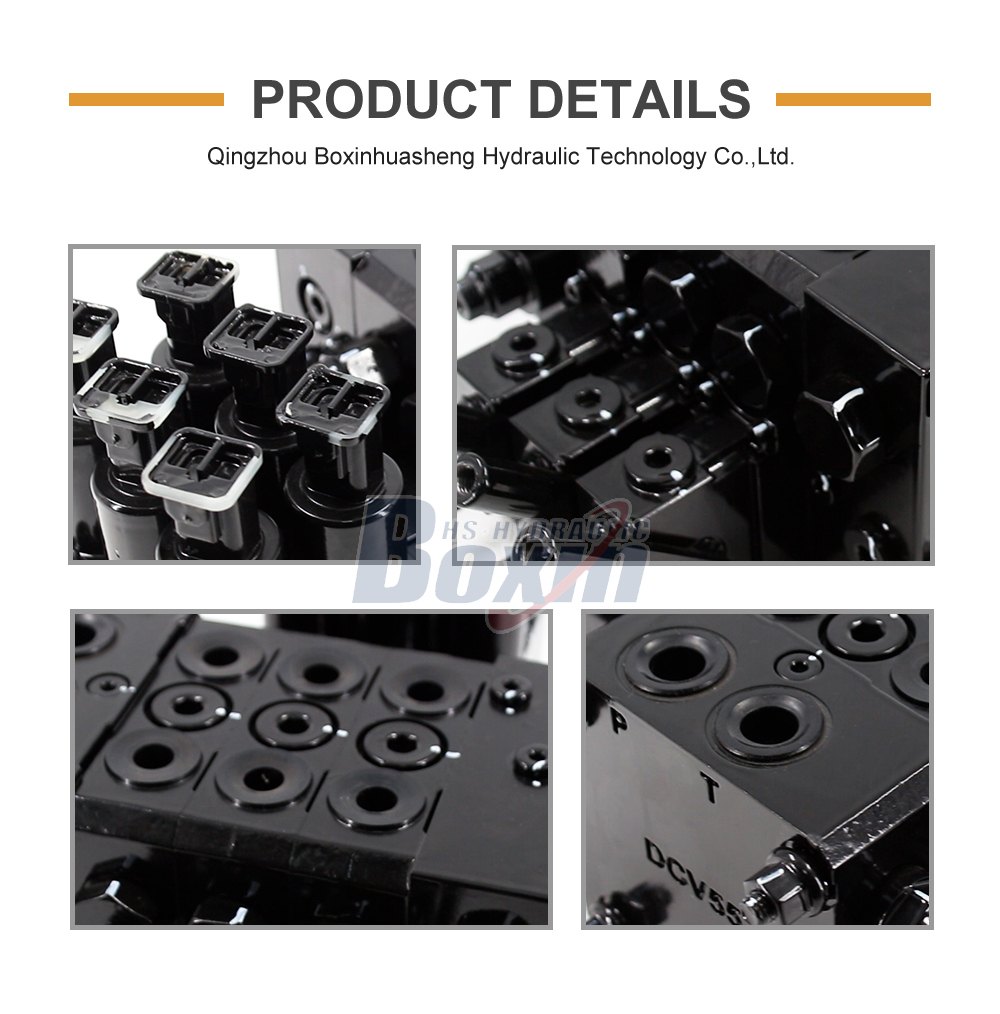DCV55 Electro-hydraulic 3 Spool Sectional Directional Valve detailed image