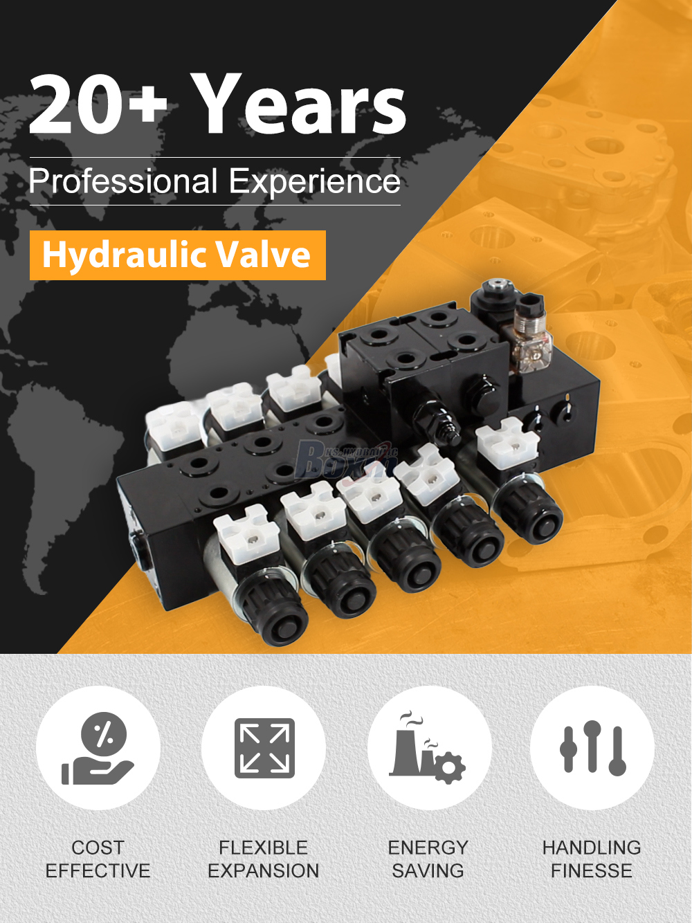 DCV56-H Solenoid 5 Spool Sectional Directional Valve detailed image