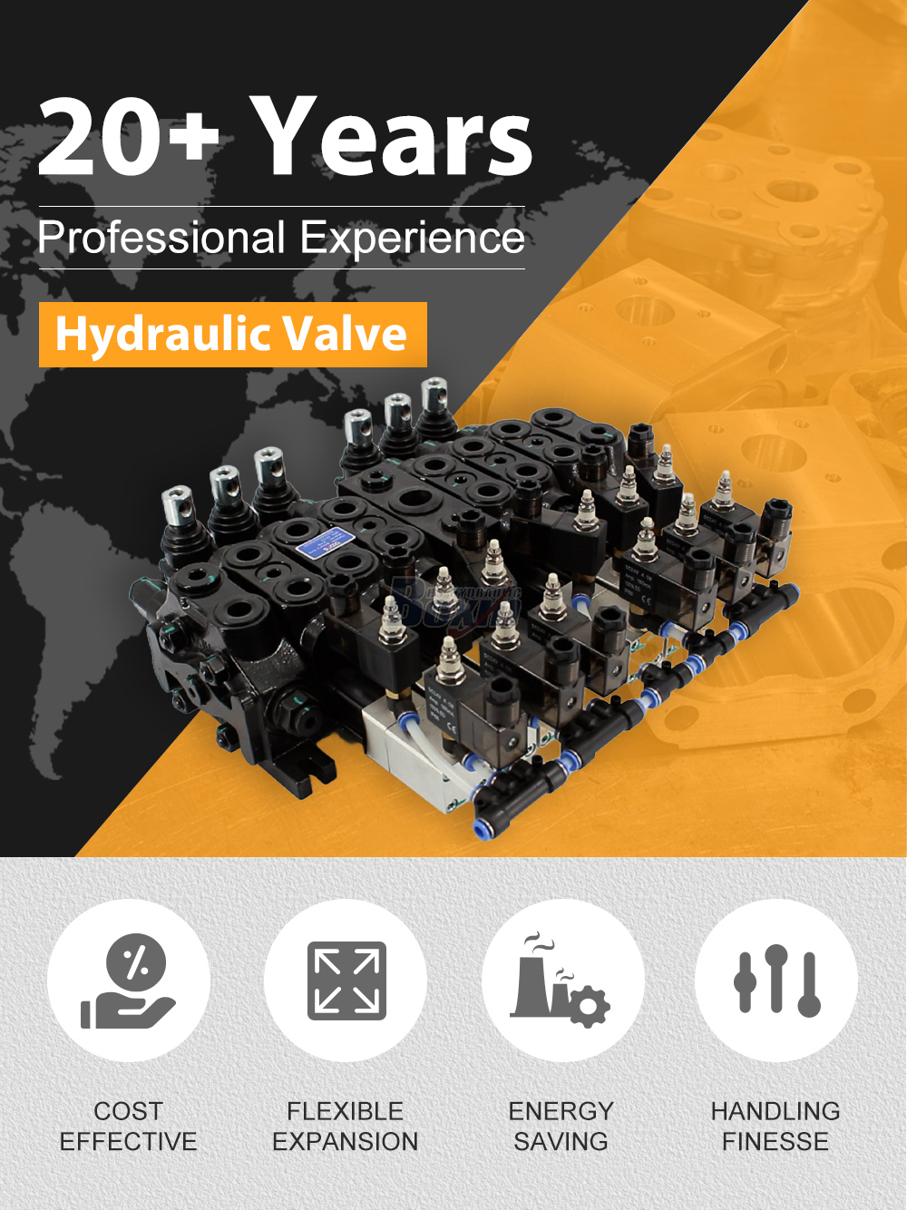 DCV60 Electro-pneumatic 6 Spool Sectional Directional Valve detailed image