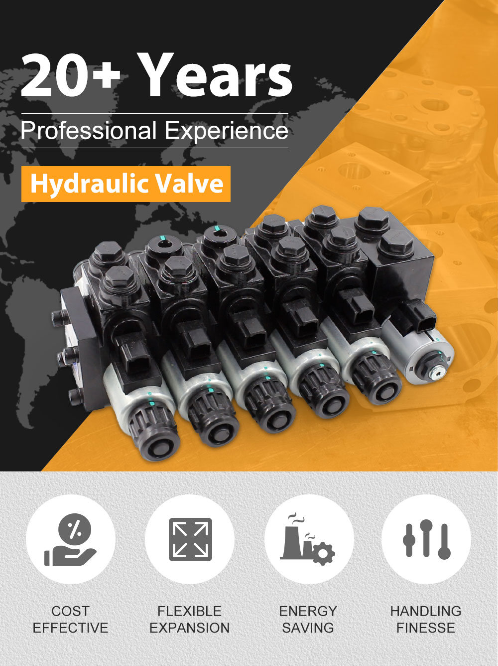 HDCF50 Solenoid 5 Spool Solenoid Control Valve detailed image