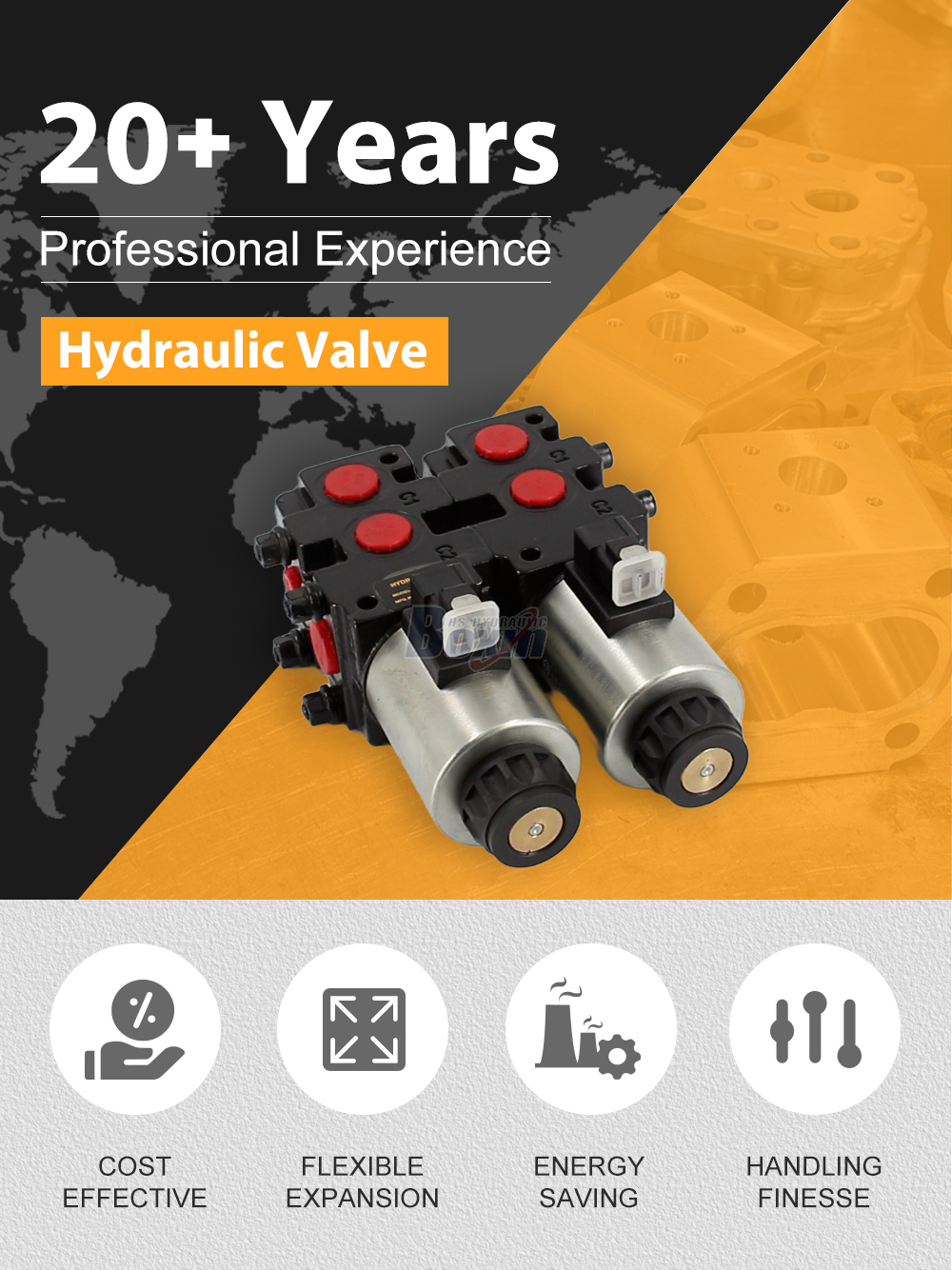HSV09-2 Solenoid 2 Spool Flow Diverter Valve detailed image
