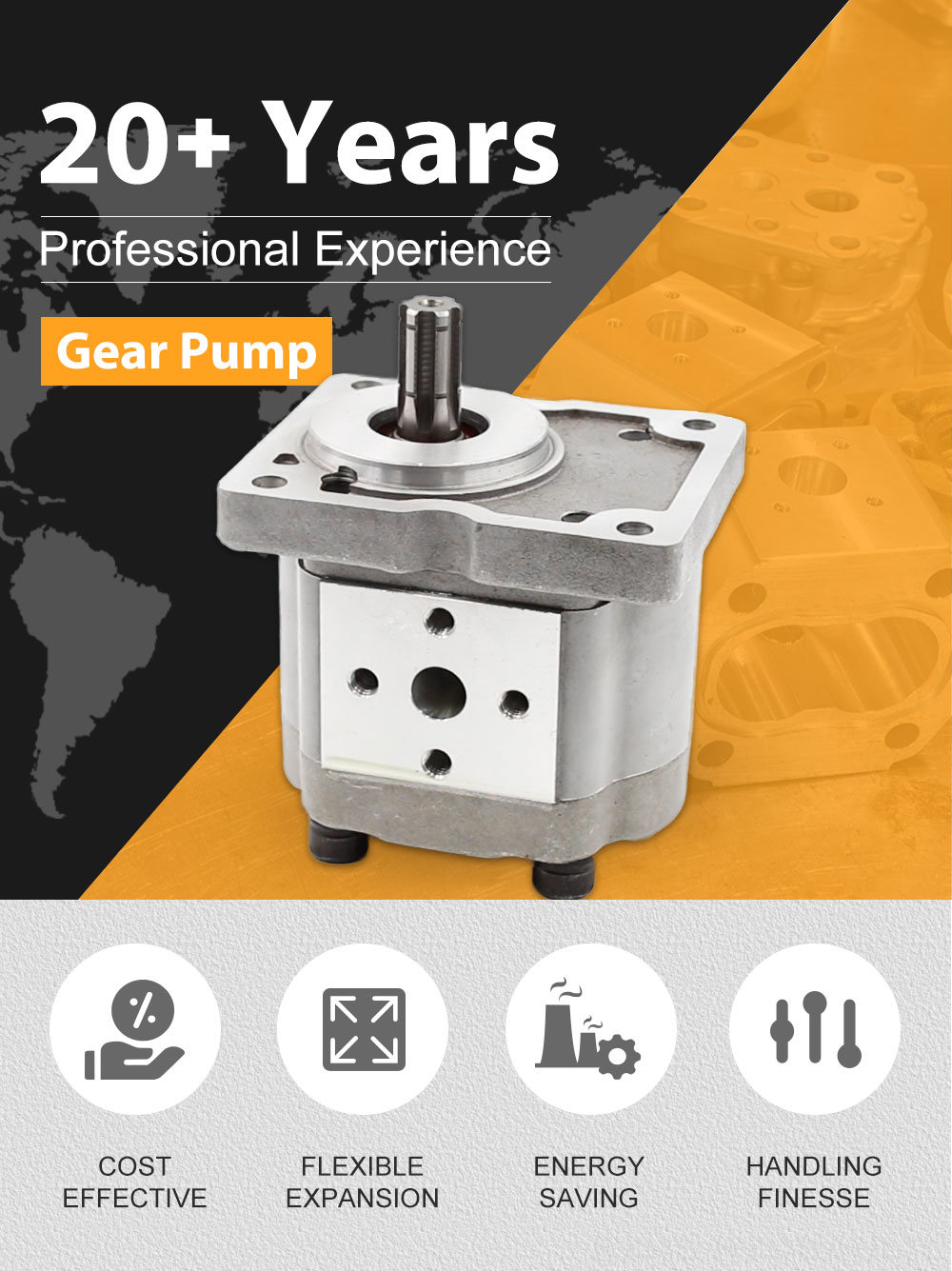 NSH-10 10 cc/rev Hydraulic Gear Pump detailed image