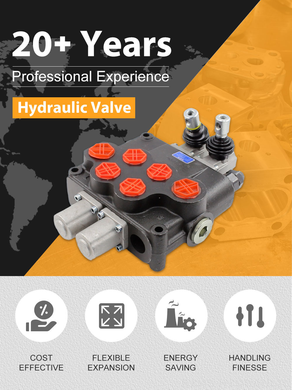 P120 Manual 2 Spool Monoblock Directional Valve detailed image
