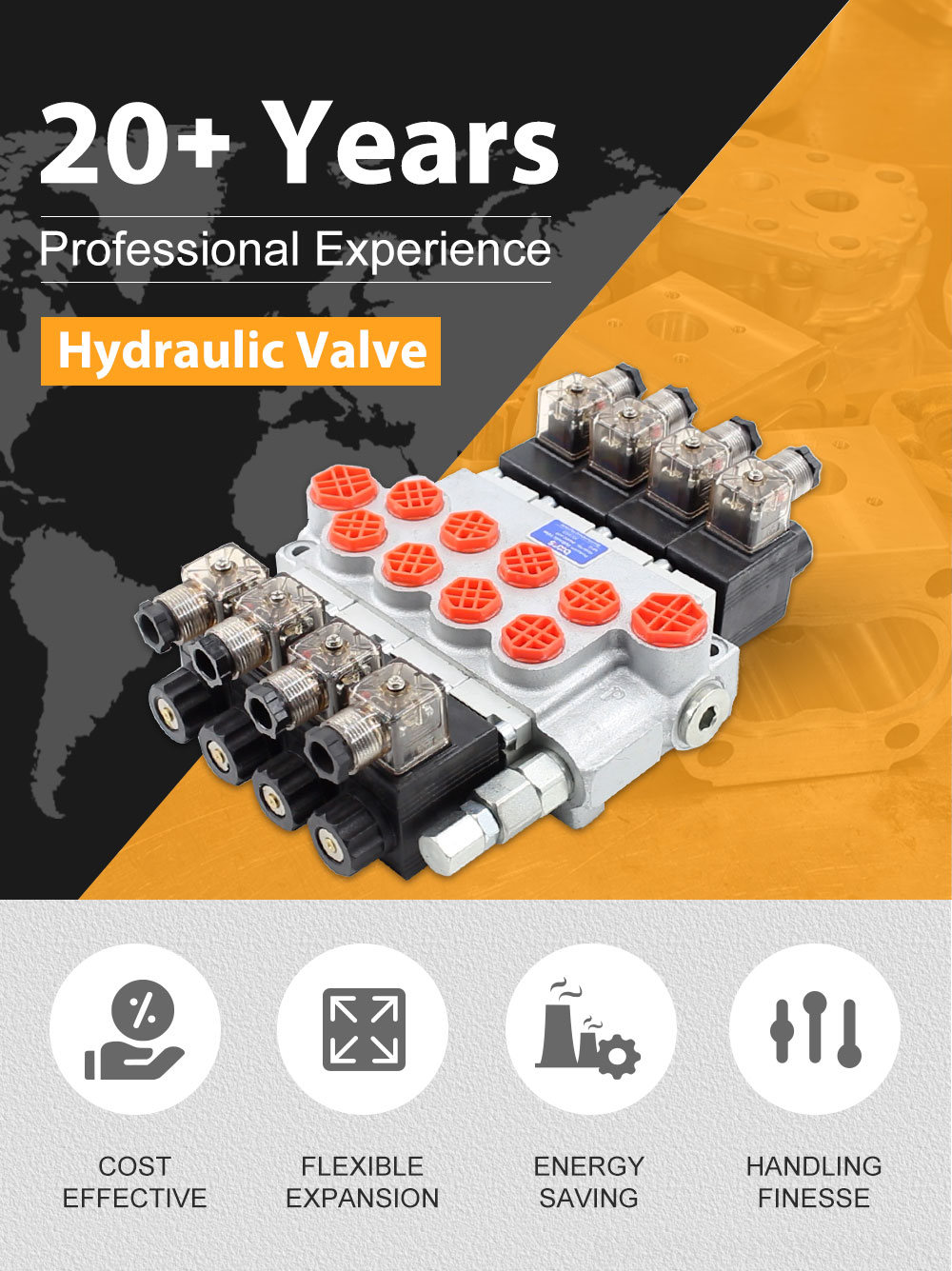 P40-DKL Solenoid 4 Spool Monoblock Directional Valve detailed image