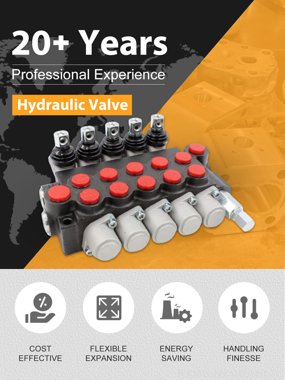 P40-U34-U68 Manual 5 Spool Monoblock Directional Valve detailed image