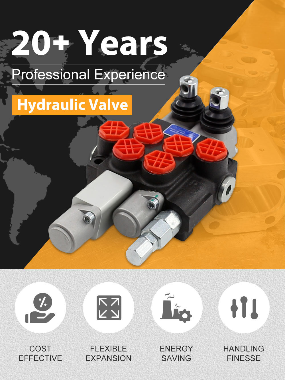 P40A Manual 2 Spool Monoblock Directional Valve | Industry-Leading Hydraulics detailed image