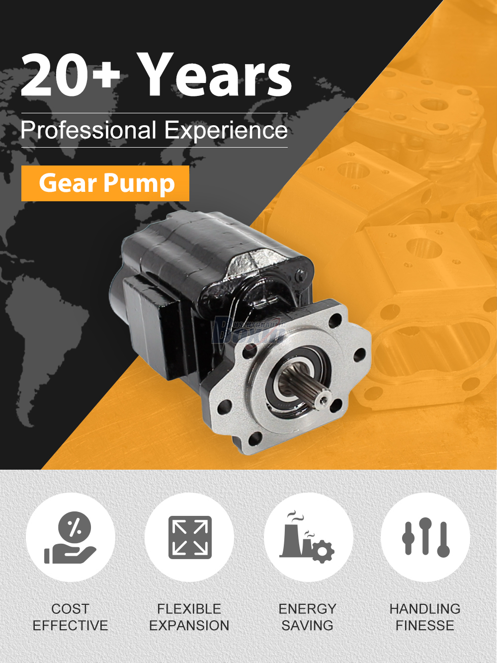 P51A646TEYR25-25 104.5 cc/rev 16 MPa (2320 psi) Hydraulic Gear Pump detailed image