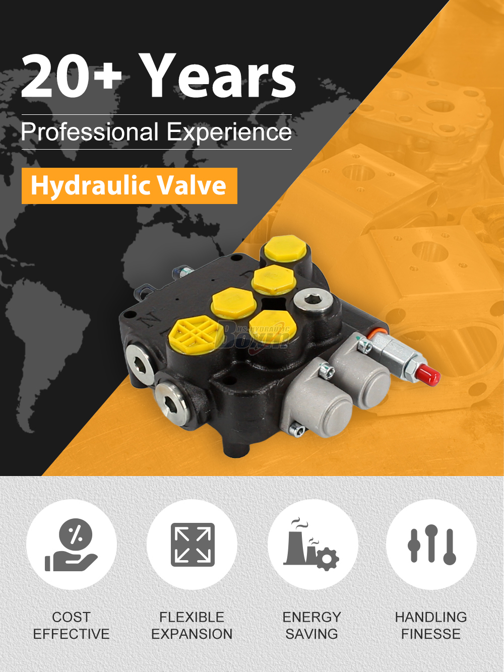 P80A-G-BT-OT Cable 2 Spool Monoblock Directional Valve detailed image