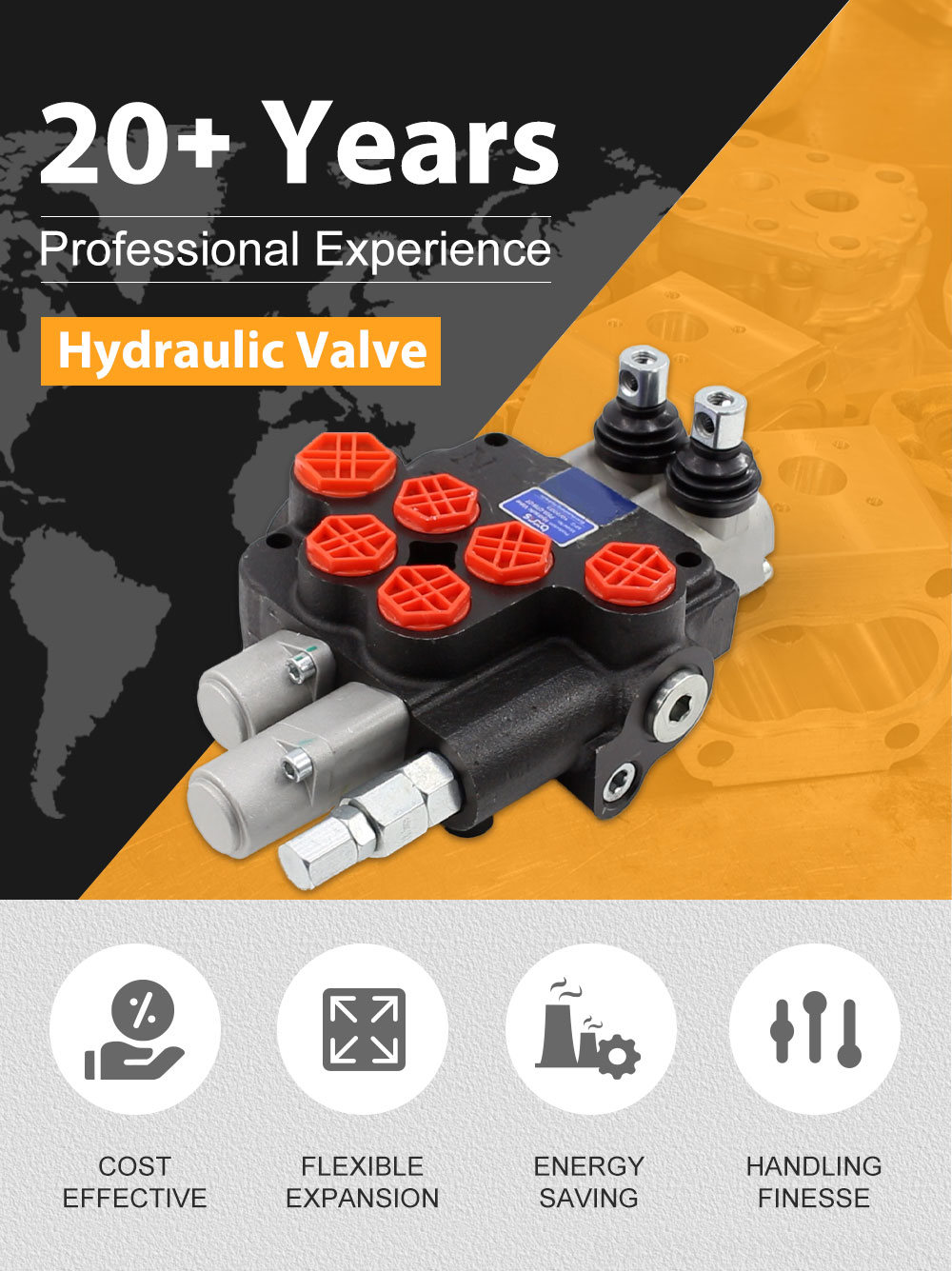 P80A Manual 2 Spool Monoblock Directional Valve detailed image