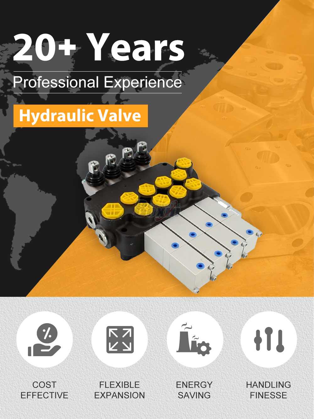 P80Q-G-4OT Pneumatic 4 Spool Monoblock Directional Valve detailed image