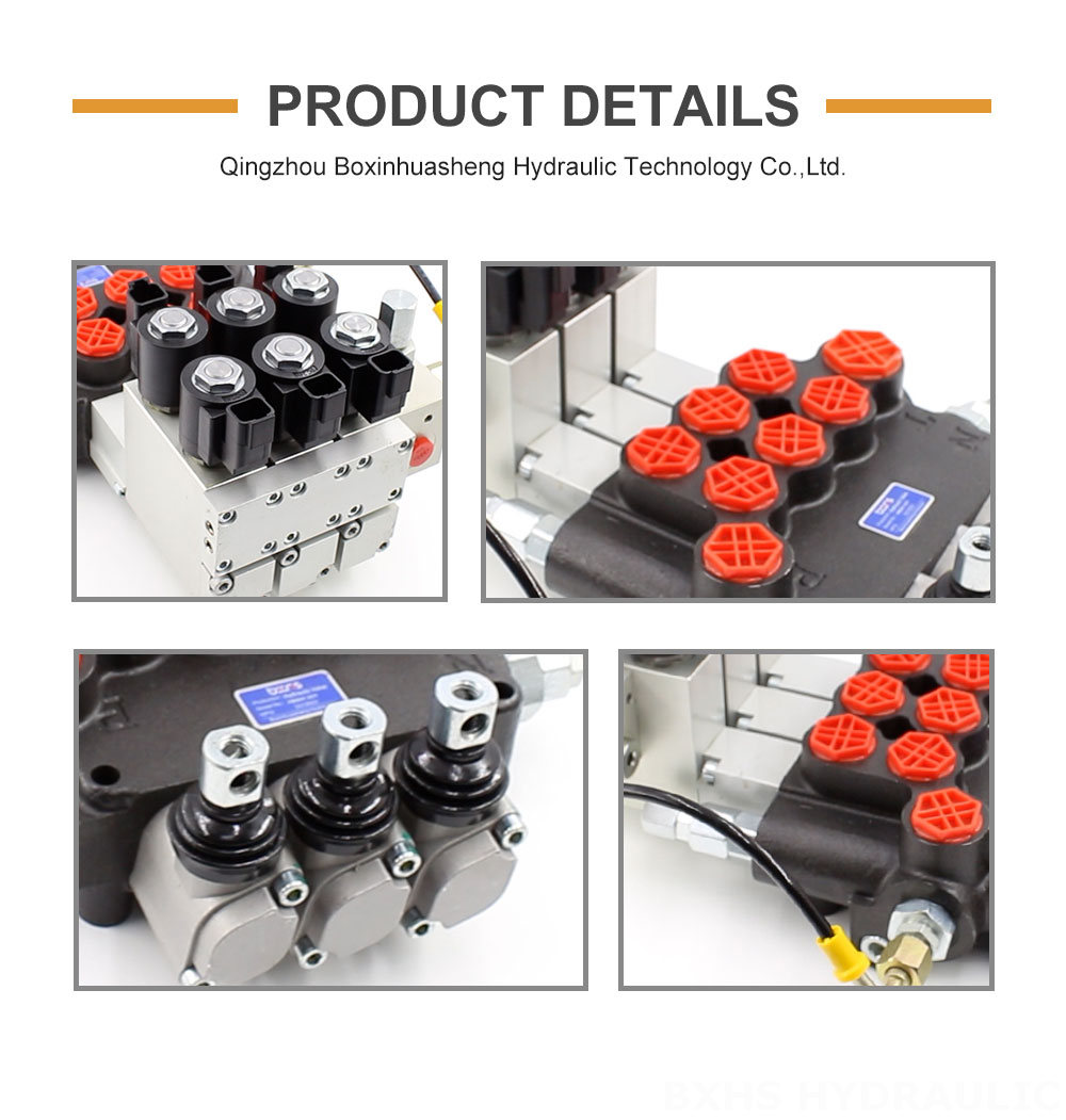 P80 Electro-hydraulic 3 Spool Monoblock Directional Valve detailed image