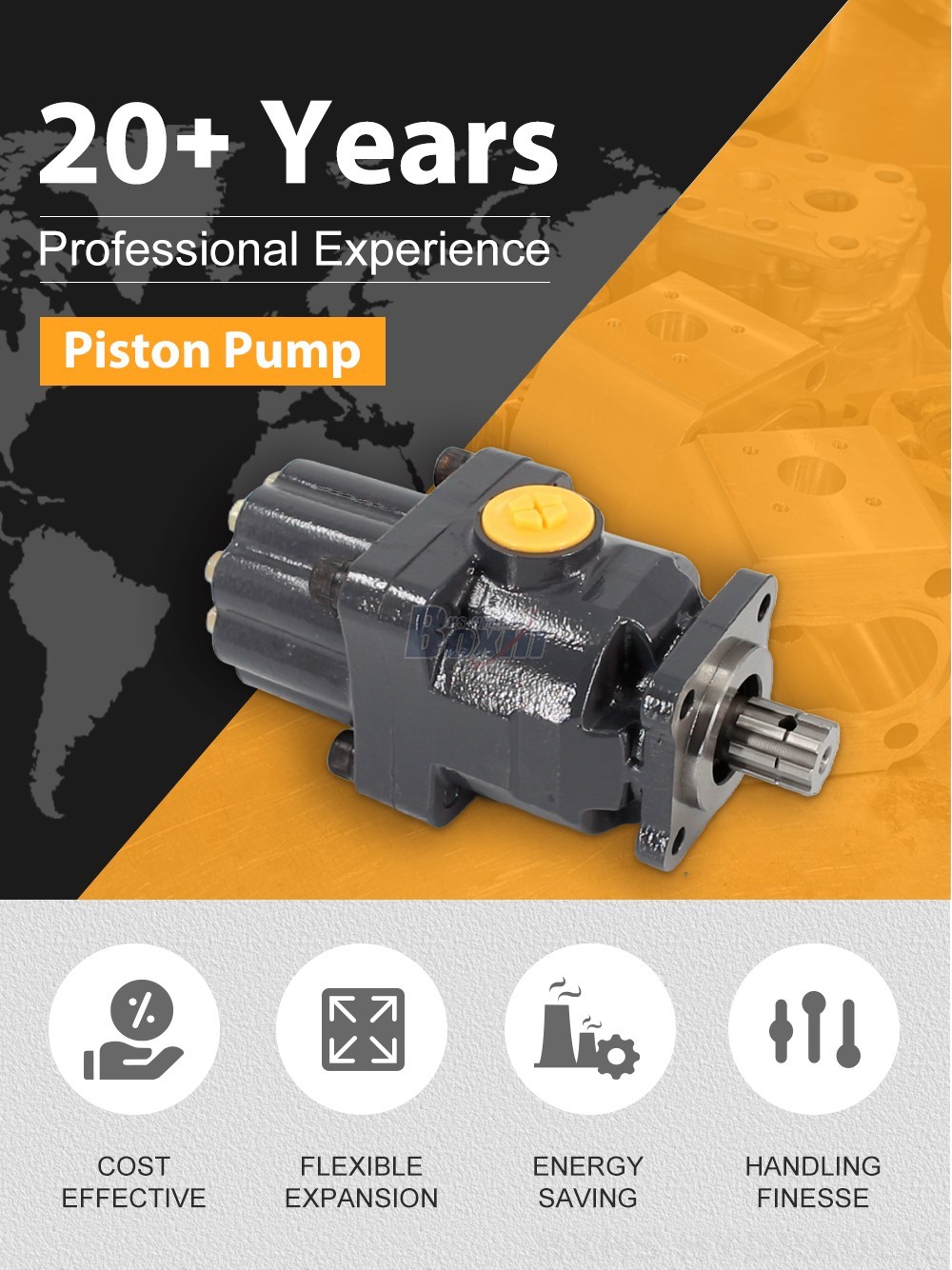 P9-80-H 80 cc/rev 25 MPa (3625 psi) Hydraulic Piston Pump detailed image