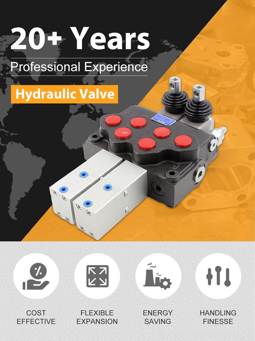 SD11 Pneumatic 2 Spool Monoblock Directional Valve detailed image