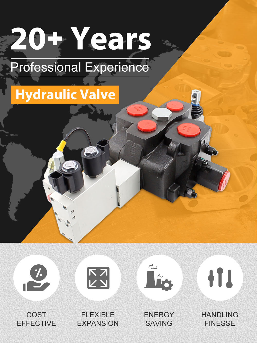 SD25 Electro-hydraulic 1 Spool Sectional Directional Valve detailed image
