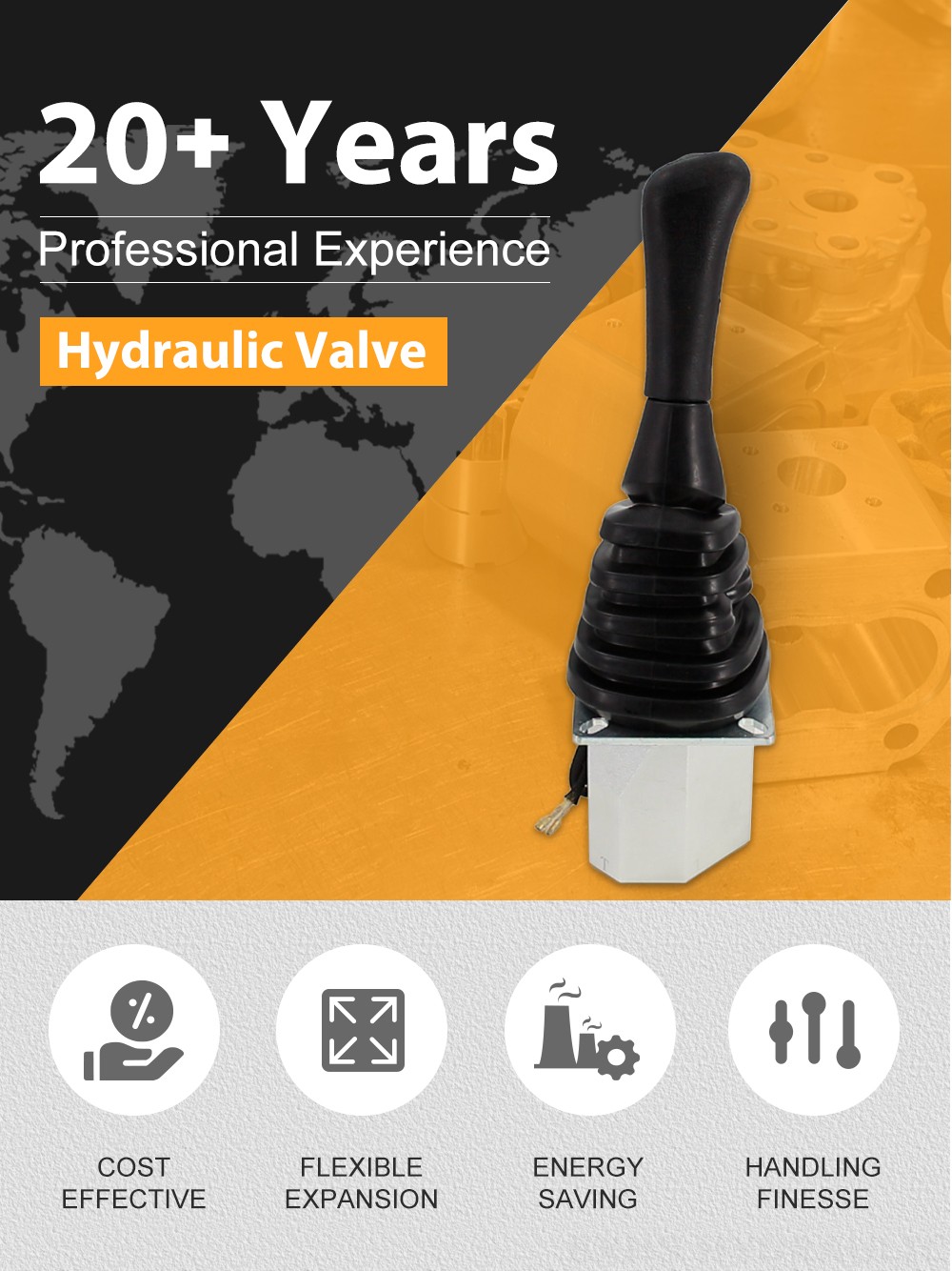 XDF-2 Joystick 2 Spool Hydraulic Joystick detailed image