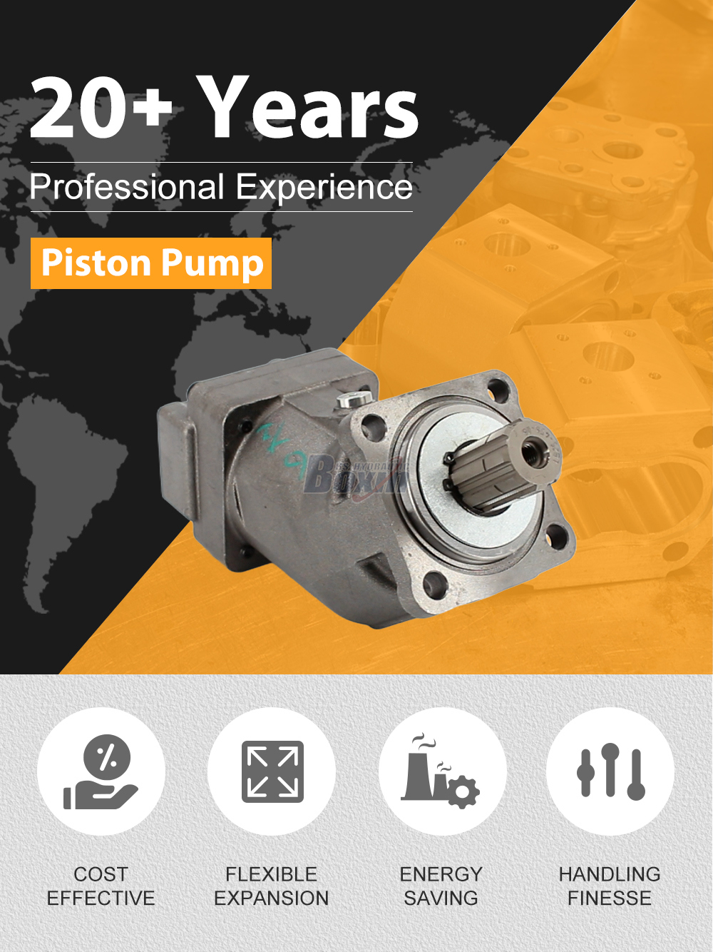 XPi-108L 108 cc/rev 38 MPa (5511 psi) Hydraulic Piston Pump detailed image
