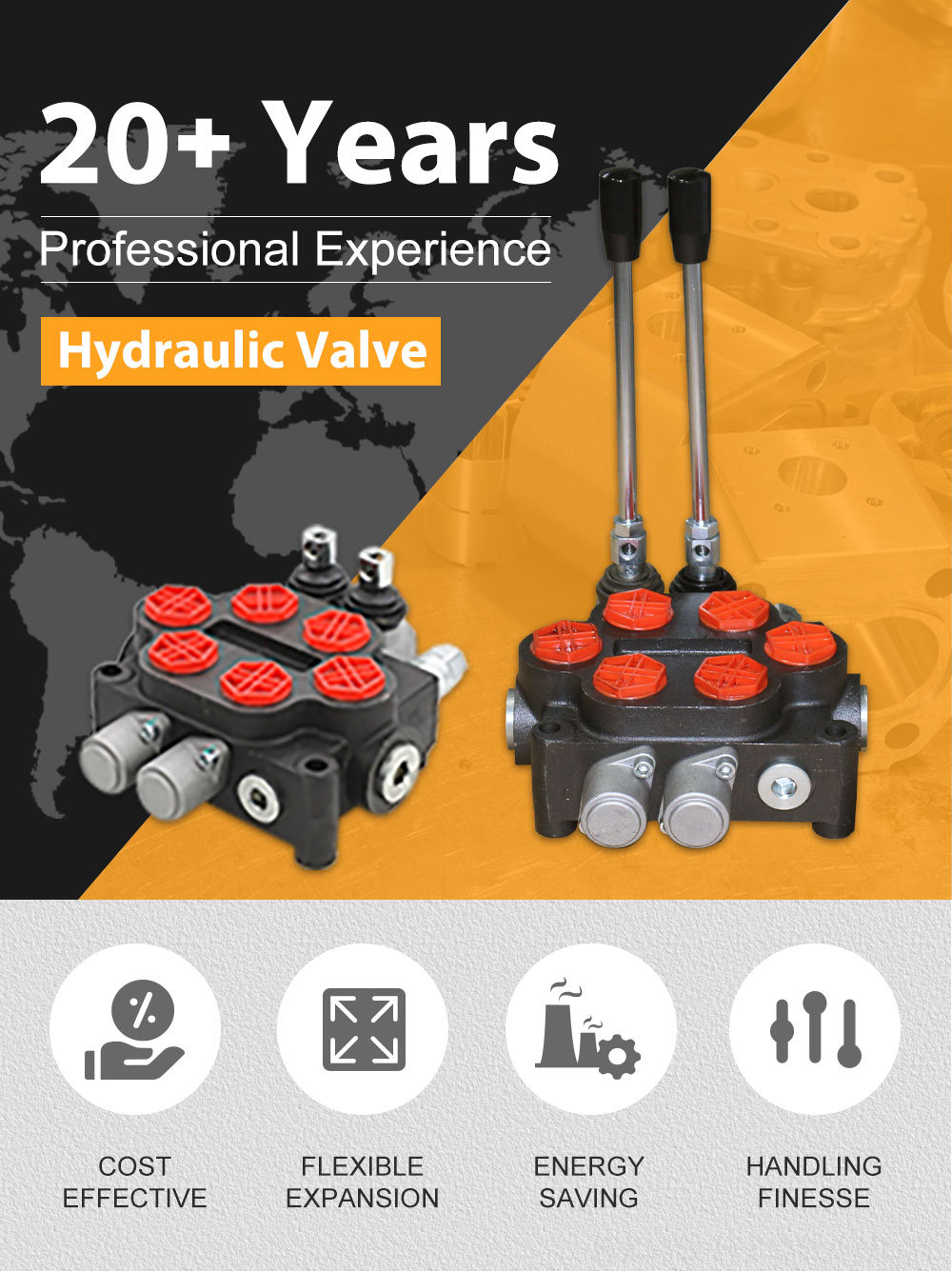 ZT20 Manual 2 Spool Hydraulic Control Valve detailed image