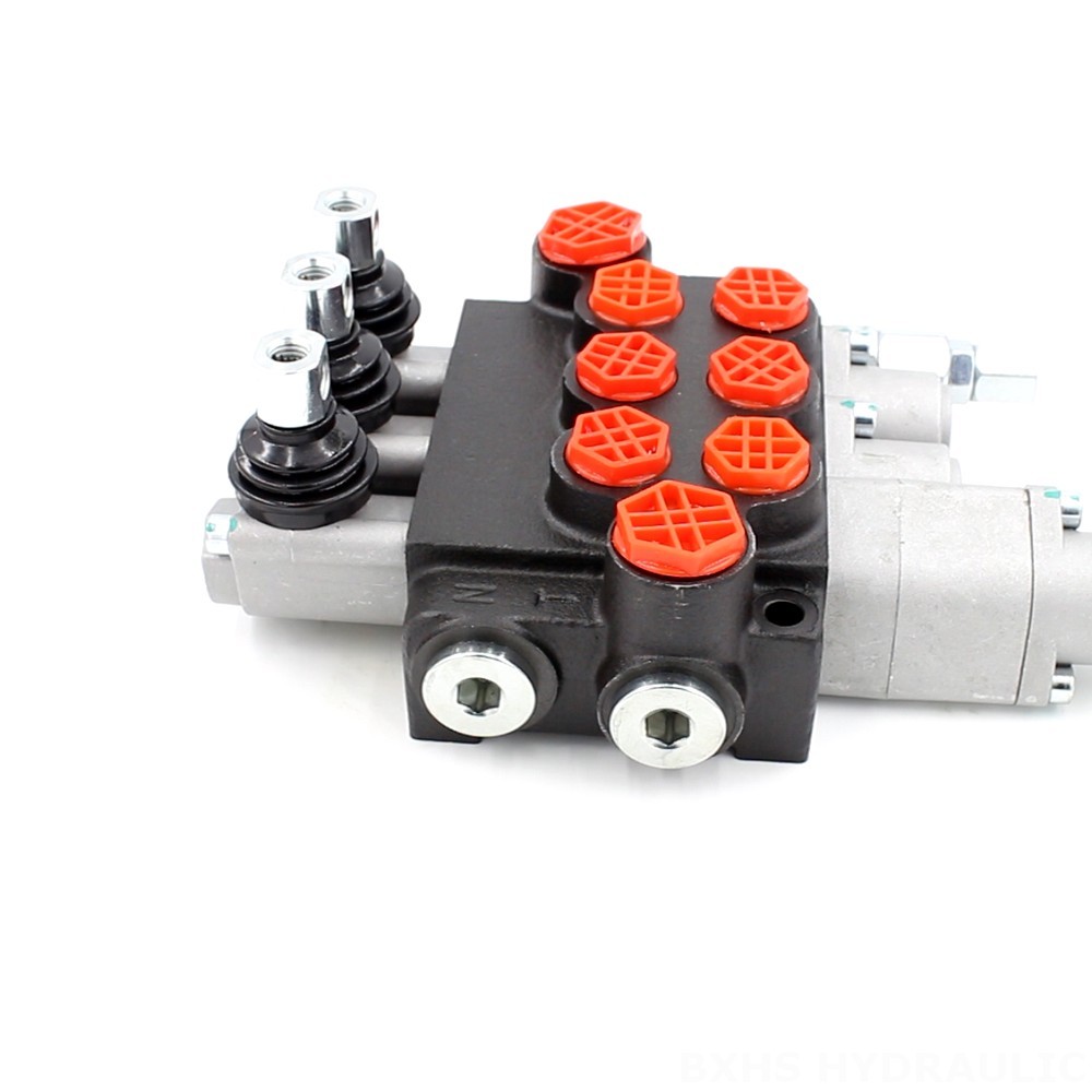 Bespoke Hydraulic Solutions: P40-G12-G38-2OT-QTW Valves for Unique Applications Manual 3 Spool Monoblock Directional Valve image