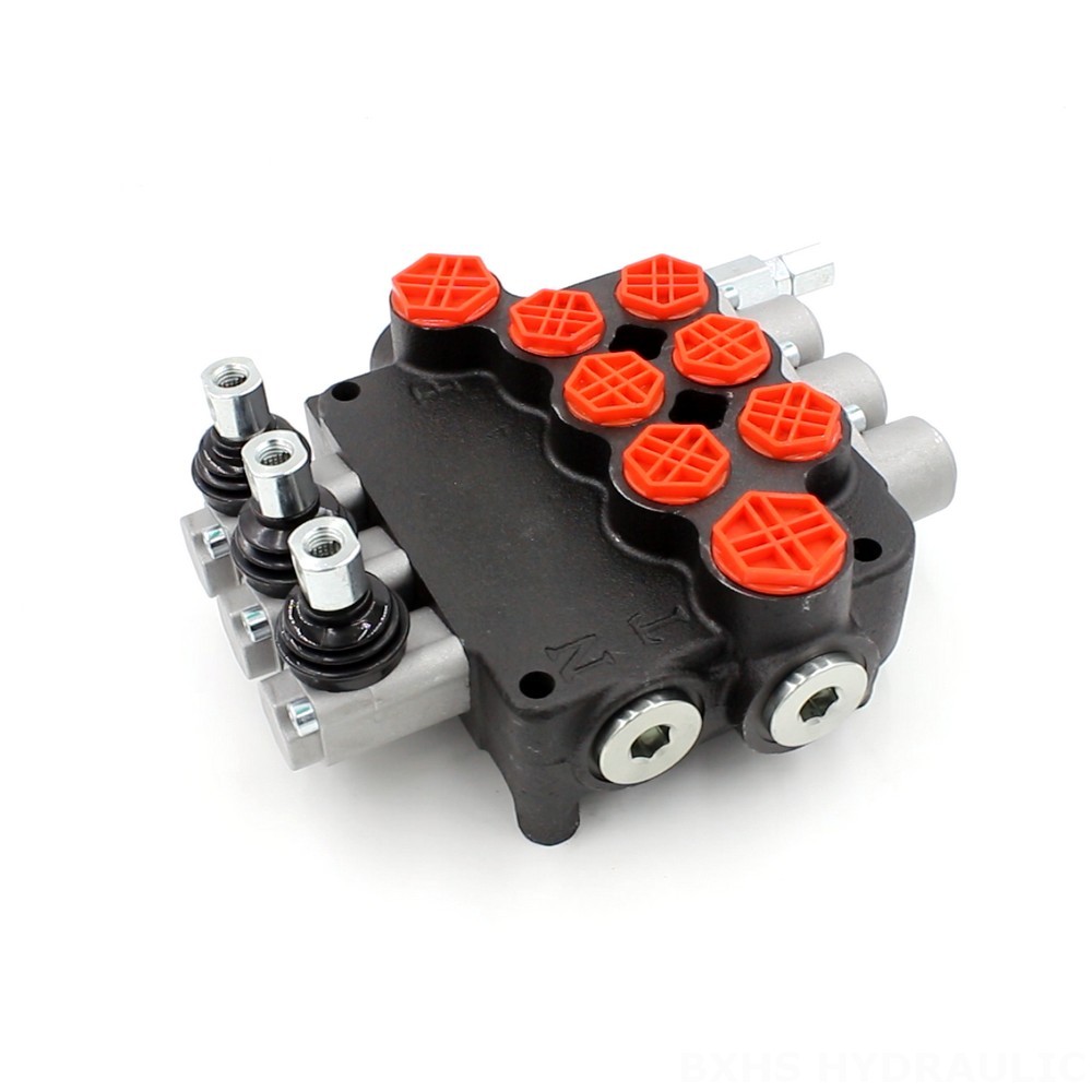 OEM Hydraulic Valves: P80A Series for Private Label & Custom Manufacturing Manual 3 Spool Monoblock Directional Valve image